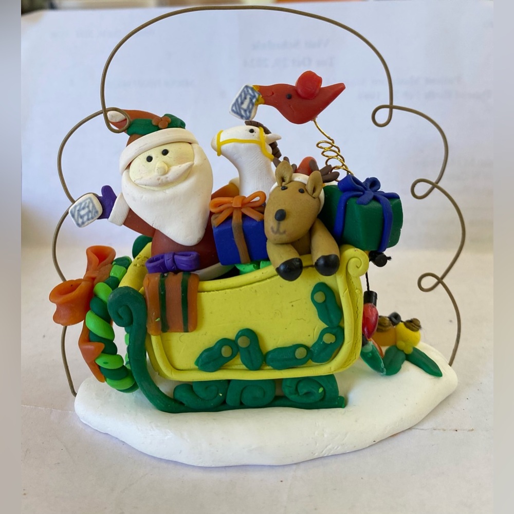 Festive Santa Sleigh Ornament